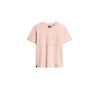 Superdry Damen Lässiges T-Shirt mit Prägung Pfirsich Whip Pink 38