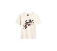 Superdry Damen T‑Shirt Tattoo Script Relaxed Kurzarm Winter White Gr. M