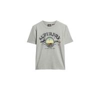Superdry Damen Lässiges Travel Souvenir T-Shirt Bimsstein Beige Meliert 42
