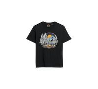 Superdry Damen Lässiges Travel Souvenir T-Shirt Phantom Schwarz Meliert 38