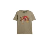 Superdry Damen Lässiges Vintage Logo Tokyo T-Shirt Helles Kakigrün Strukturiert 38