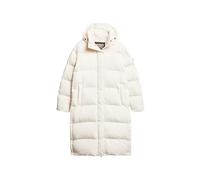 Superdry Damen Lang geschnittener Steppmantel mit Kapuze