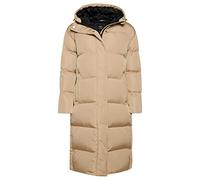 Superdry Damen Lang geschnittener Steppmantel mit Kapuze Shaker Beige 40