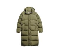 Steppmantel SUPERDRY "LONGLINE HOODED PUFFER COAT" Gr. L, grün (wild khaki) Damen Mäntel Wintermäntel (70614714-L)