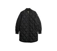 Superdry Damen Lang geschnittener Studios Mantel Schwarz 42