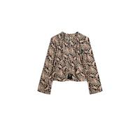 Superdry Damen Langärmelige, Bedruckte Bluse Boho Paisley Bordüre Schwarz 38