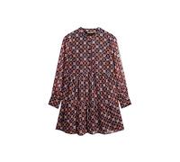 Superdry Damen Langärmeliges, gestuftes Minikleid Geometrischer Blumenprint 38