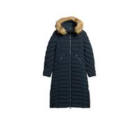 Superdry Fuji Faux Fur Longline Jacke M Eclipse Navy