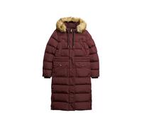 Superdry Everest Faux Fur Longline Jacke XL Albarn Clay Burgundy