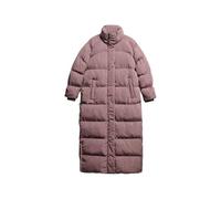 Superdry Damen Langer Maxi-Steppmantel Kiesgrau Lila 42