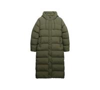 Superdry Damen Langer Ripstop-Steppmantel Blassolivgrün Raster 42