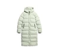Superdry Damen Langer Steppmantel aus Mikrofaser Puritanisches Grau 42