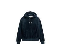 Superdry Damen Locker geschnittenes Country Club Velours-Hoodie Blaubeere Marineblau 36