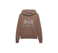 Superdry Damen Locker geschnittenes Hoodie mit Vintage Logo und Verzierung Taupe Grau 40