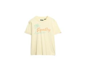 Superdry Damen Locker geschnittenes Lo-Fi Outdoor-T-Shirt Pastell Gelb 40
