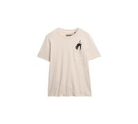 Superdry Damen Locker geschnittenes T-Shirt mit „Psychic Readings“-Print Bimsstein Beige 40