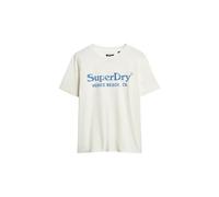 Superdry Damen Locker geschnittenes Venue Metallic T-Shirt Neu Kreideweiß 38