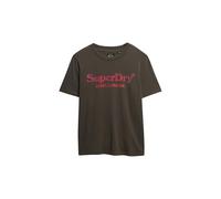 Superdry Damen Locker geschnittenes Venue Metallic T-Shirt Vintage Schwarz 40