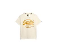 Superdry Damen Locker geschnittenes Vintage Logo T-Shirt mit Verzierung Wüstenknochen Wollweiß 44