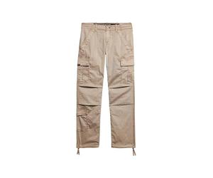 Superdry Damen Low Rise Cargohose mit geradem Bein Dunkelbeige Strukturiert 40
