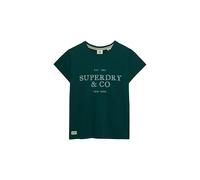 Superdry Damen Luxe Casual Classic T-Shirt Dunkles Piniengrün 38