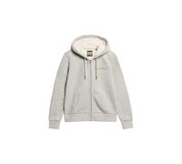 Superdry Damen Luxe Kapuzenjacke mit Logo in Metallic-Optik Bimsstein Beige Meliert 44