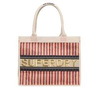 Superdry Damen Luxuriöse Tragetasche mit Stickerei Ecru Rot 1SIZE