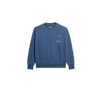 Superdry Luxe Metallic Logo Loose Sweatshirt S Sargasso Sea Blue