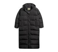 Superdry Damen Maxi-Steppmantel mit Kapuze Schwarz 40