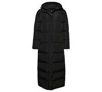 Superdry Damen Maxi-Steppmantel mit Kapuze Schwarz 46