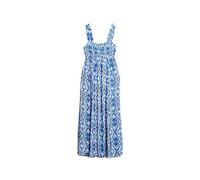 Superdry Damen Maxikleid mit Nackenhalter zum Binden Kachelprint Blau 34