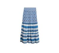 Superdry Damen Maxirock mit Print Tala Kachelprint Bordüre Blau 40