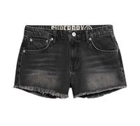 Superdry Damen Mid Rise Denim Hot Shorts Roseland Verwaschenes Schwarz 27