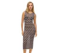 Superdry Damen Midi-Strickkleid mit Zickzackmuster Marineblau Gold Zickzack-Streifen 44