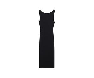 Superdry Damen Midikleid aus Jersey mit Zierdrehung am Rücken Schwarz 38