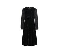 Superdry Damen Midikleid aus Samt mit Spitzenärmeln Schwarz 38