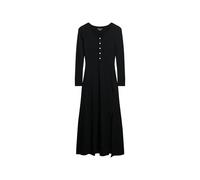 Superdry Damen Midikleid mit halblanger Knopfleiste Schwarz 36