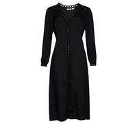 Superdry Damen Midikleid mit Spitzenbesatz Urban Schwarz 42