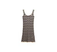 Superdry Damen Mini-Strickkleid mit Zickzackmuster Marineblau Gold Zickzack-Streifen 40