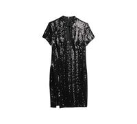 Superdry Mandarin Sequin Kurzes Kurzarmkleid S Black Sequin