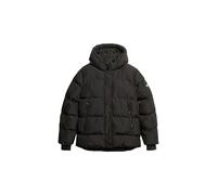Superdry Damen Gefütterte sportliche Steppjacke mit Kapuze Schwarz 36