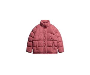 Superdry Damen Mittellange Steppjacke Roan Rouge Burgunderrot 34