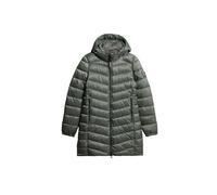 Superdry Damen Mittellanger Fuji Steppmantel mit Kapuze Sturmwetter Blau 38