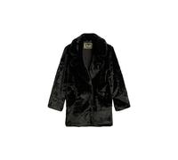 Superdry Damen Mittellanger Vintage-Webpelzmantel Schwarz 40