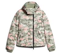 Superdry Damen Mountain Windjacke mit Kapuze Seegrasgrün Pink Tarnmuster 36