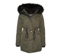 Superdry Damen Nadare Parka aus Mikrofaser Militär Grün 40