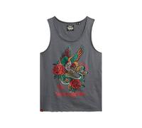 Superdry Damen Neo Trad Tattoo Tanktop mit Rundhalsausschnitt Verwaschenes Schwarz Strukturiert 42