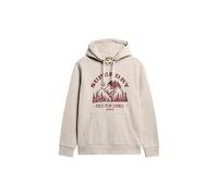 Superdry Damen Hoodie mit Outdoor-Grafik Lavin Beige Meliert L