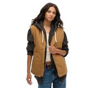 Superdry Damen Oversized Surplus Workwear Weste Denim Co Tabakbraun L