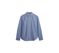 Superdry Damen Oxford Hemd mit Button-Down-Kragen in schmaler Passform Azurblau Chambray Oxford 38